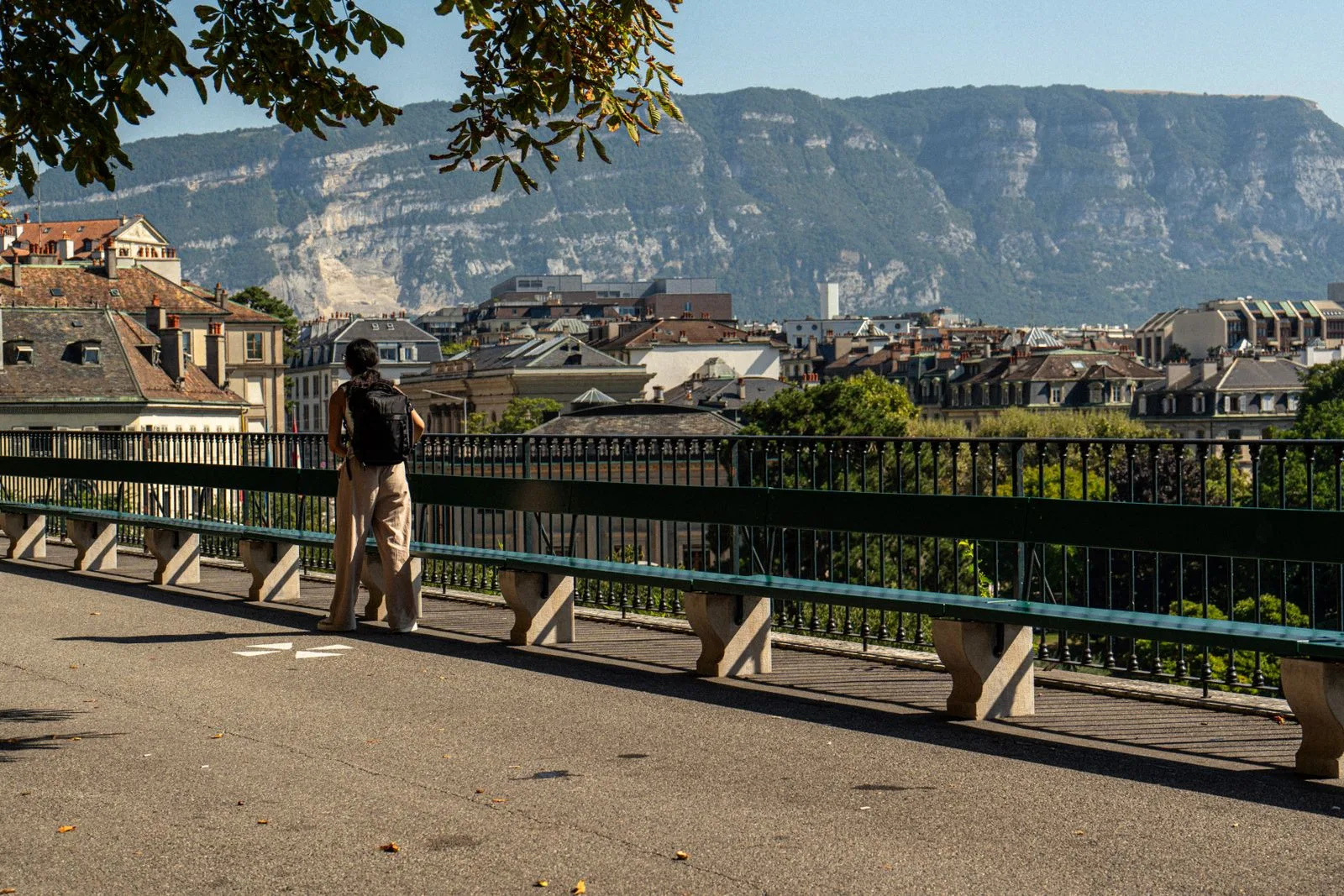 Les falaises du Salève vues depuis la promenade de la Treille
